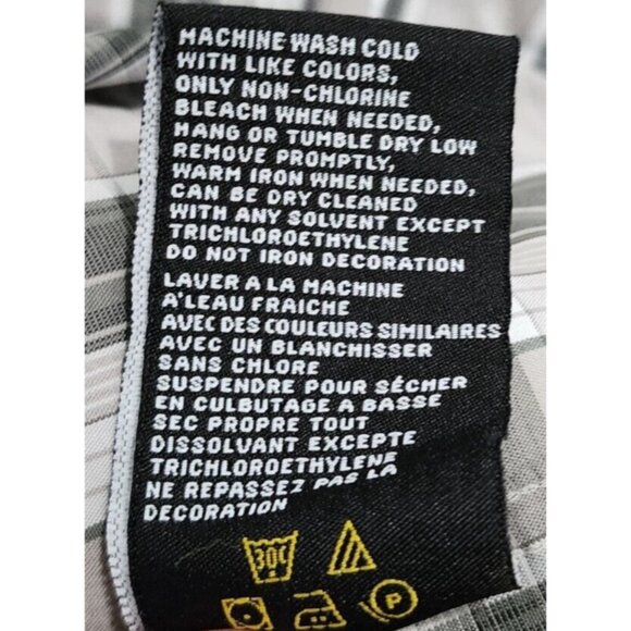 Quicksilver Gray Plaid Short Sleeve Pocket Button Up Shirt Size XXL - Picture 9 of 10